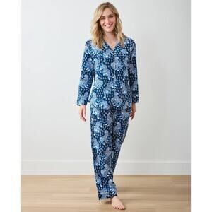 Printfresh Lightweight Indigo Blue Tiger Queen Pajama Set 1X